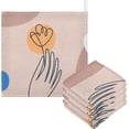 thumbnail image 1 of GZHJMY Washcloths Set Bathroom Kitchen Wash Cloths Face Towels Wipes Line Drawing Decorative 12x12 Inch 5 Pack, 1 of 7