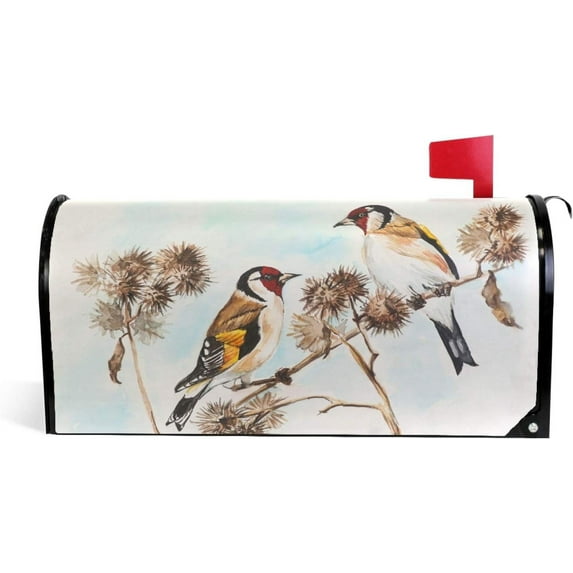 GZHJMY Watercolor Birds Magnetic Mailbox Cover Letter Post Box Cover Standard Size 21 x 18 Inch Mailbox Cover for Home Garden Yard Patio Outdoor Decor Home Decor