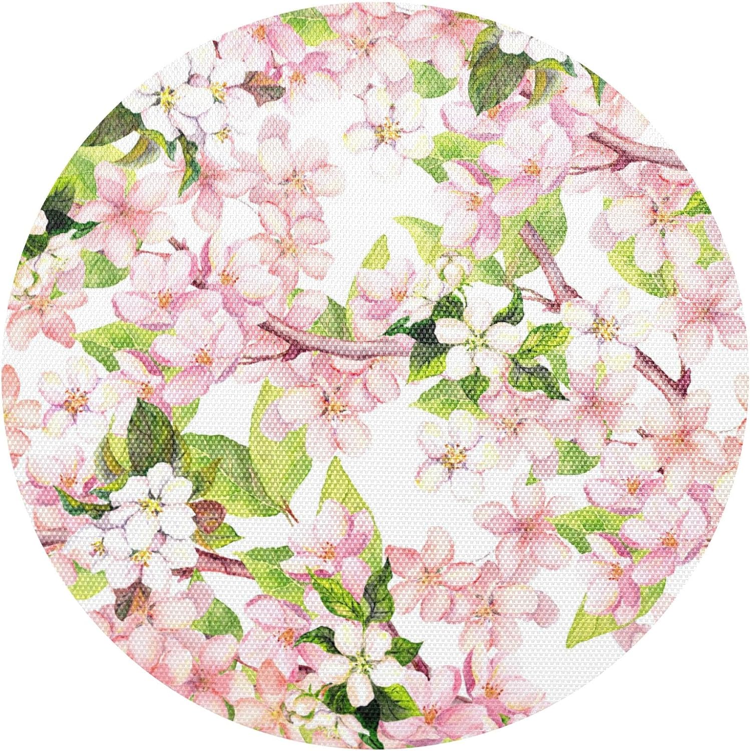 GZHJMY Watercolor Cherry Blossom Round Placemats for Dining Table Set ...