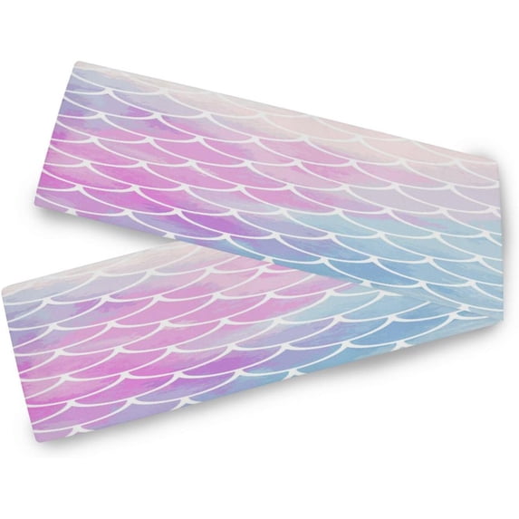 GZHJMY Watercolor Fish Scales Table Runner Machine Washable Polyester Table Runner Rectangle Reversible Dresser Scarves Table Decor 13 x 70 Inch