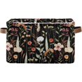 thumbnail image 1 of GZHJMY Watercolor Flowers Plant Foldable Canvas Storage Bin, Sturdy Fabric Storage Basket with Handles, Storage Cube Box for Organizing Shelf Nursery Toy Closet 1PCS#362, 1 of 7