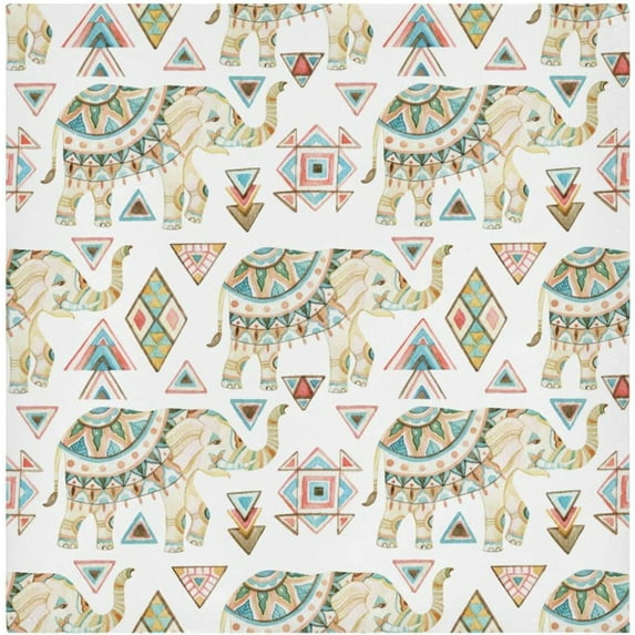 GZHJMY Watercolor Indian Elephant Cloth Napkins Set of 6 Pack, Washable Soft Table Dinner Napkins 20 inch for Kitchen, Hotel, Party, Wedding Washcloths