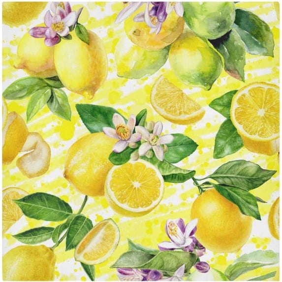 GZHJMY Watercolor Lemons Cloth Napkins Set of 6 Pack, Washable Soft Table Dinner Napkins 20 inch for Kitchen, Hotel, Party, Wedding Washcloths