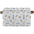 thumbnail image 1 of GZHJMY Watercolor Nautical Pattern Foldable Canvas Storage Bin, Sturdy Fabric Storage Basket with Handles, Storage Cube Box for Organizing Shelf Nursery Toy Closet 1PCS#437, 1 of 7