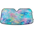 thumbnail image 1 of GZHJMY Watercolor Paint Car Windshield Sun Shade Foldable Sun Shield Shade for Blocks UV Rays Protector-Keeps Your Vehicle Cool for Most Sedans SUV Truck,55"x27.6", 1 of 7