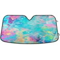 thumbnail image 1 of GZHJMY Watercolor Paint Car Windshield Sun Shade Foldable Sun Shield Shade for Blocks UV Rays Protector-Keeps Your Vehicle Cool for Most Sedans SUV Truck,55"x27.6", 1 of 7