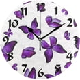 thumbnail image 1 of GZHJMY Watercolor Purple Butterfly Round Wall Clock,Silent Non Ticking Battery Operated Accurate Home Clock,Vintage Farmhouse Wall Decor for Living Room Bedroom Office Holiday Gifts,10", 1 of 6