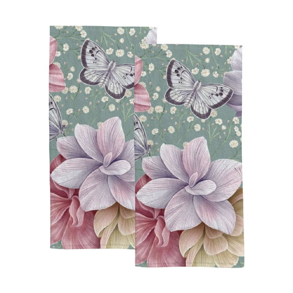 GZHJMY Watercolor painting with hydrangea flowers bouquets, Bath Shower Towels Set of 2 for Bathroom -Soft Microfiber Hand Towel Absorbent Soft Decorative Face Towel for Kids 30 x 15 inch
