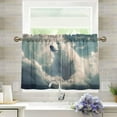 thumbnail image 1 of GZHJMY White Bear Half Window Tier Curtains 36 Inch Blackout Thermal Insulating Kitchen Linen Tier Curtains for Kitchen,Bathroom,Cafe, 1 of 7