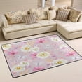 thumbnail image 1 of GZHJMY White Roses Floral Pink Flowers Butterfly Area Rug 2x3 Soft Rugs Indoor Comfort Floor&nbsp;Carpet, Nursery Rugs Non-Slip Rectangle Mat for Living Room Entryway Bedroom Dormitory Carpet Runner, 1 of 7