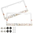 thumbnail image 1 of GZHJMY Wild Flowers License Plate Frames 2 Pack Aluminum License Plate Holder Universal Car License Plate Covers with Screw Caps Decorative, 1 of 6