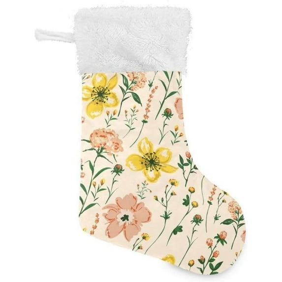 GZHJMY Wildflower Christmas Stocking, Personalized Large Candy Stocking Hanging Gift, Xmas Stockings Decoration for Family Holiday Party Ornaments Decor Fireplace