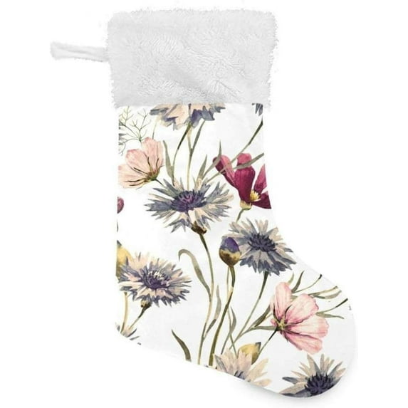 GZHJMY Wildflower Christmas Stocking, Personalized Large Candy Stocking Hanging Gift, Xmas Stockings Decoration for Family Holiday Party Ornaments Decor Fireplace