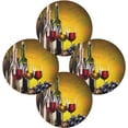 thumbnail image 1 of GZHJMY Wine Glasses Round Placemats Set of 4, Non-Slip Heat Resistant Washable Table Mats for Kitchen, Dining Room, Party Decor, 1 of 6