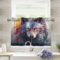 thumbnail image 1 of GZHJMY Wolf Half Window Tier Curtains 24 Inch Blackout Thermal Insulating Kitchen Linen Tier Curtains for Kitchen,Bathroom,Cafe, 1 of 7