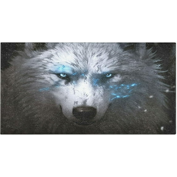 GZHJMY Wolf Kitchen Mat Soft and Absorbent Bath Mats for Bathroom Non Slip Quick Dry Shaggy Bath Carpet Machine Wash for Kitchen Bathroom Shower Home Decor 39x20 in