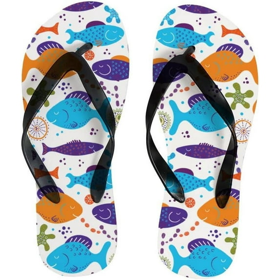 GZHJMY Women Flip Flops Slippers Ocean Sea Aquatic World Shells Starfish Sandals for Beach Summer Shower Men Boy Girl Kid Shoes