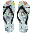 thumbnail image 1 of GZHJMY Women Flip Flops Slippers Tribal Ethnic Animal Fox Bear Rabbit Cat Unicorn Panda Sandals for Beach Summer Shower Men Boy Girl Kid Summer Slippers, 1 of 5