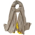 thumbnail image 1 of GZHJMY Women Girls Long Silk Scarf, Brown Wooden Board Sunflower Summer Lightweight Shawl, Outdoor Floral Large Wrap 71X35 Inch, 1 of 5
