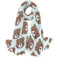 thumbnail image 1 of GZHJMY Women Girls Long Silk Scarf, Cartoon Bear Summer Lightweight Shawl, Outdoor Floral Large Wrap 71X35 Inch, 1 of 5