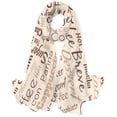 thumbnail image 1 of GZHJMY Women Girls Long Silk Scarf, Coffee Tags for Fast Food Summer Lightweight Shawl, Outdoor Floral Large Wrap 71X35 Inch, 1 of 5