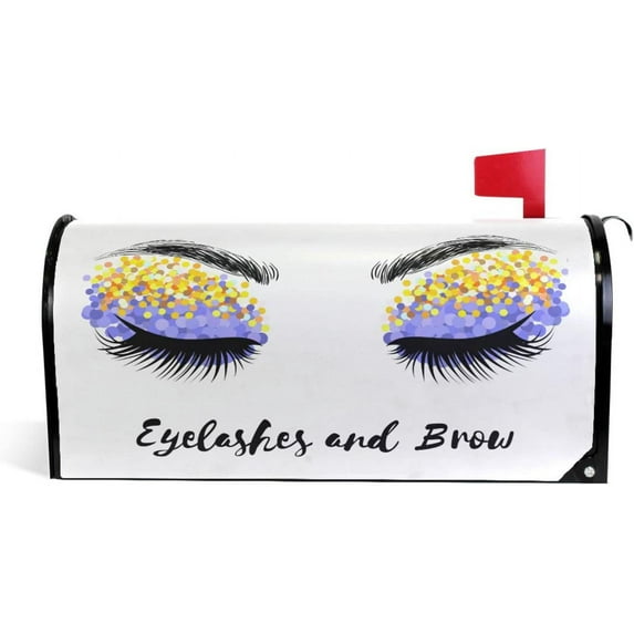 GZHJMY Women Glitter Eyes Eyelashes Magnetic Mailbox Cover Standard Size Mailbox Wraps MailWraps Post Letter Box Cover Garden Yard 21 x 18 in Home Decor