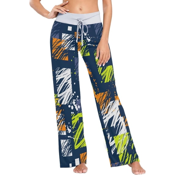 GZHJMY Women's Pajama Pants Abstract Grunge Pattern Comfy Stretch Sleepwear Essentials womens Lightweight Lounge Terry Pajama Pant, X-Small