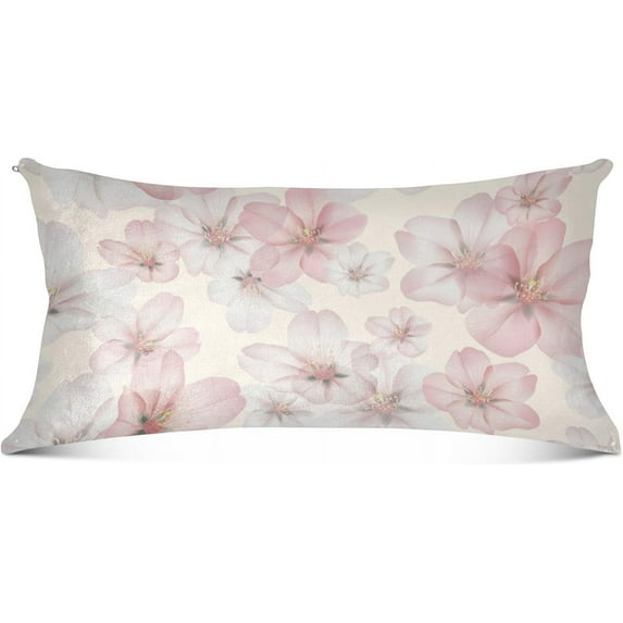 GZHJMY Yoshino Sakura Flowers Pillowcase, Super Soft Pillow Shams Covers, Plush Cozy Pillow Cases with Zipper, 21" X 54"(240)