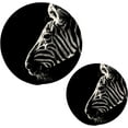 thumbnail image 1 of GZHJMY Zebra Wild Animal Black and White Striped Pot Holders Trivets Set of 2 Round Cotton Thread Weave Potholders for Kitchens Hot Pads Table Mats Coasters for Hot Dishes, 1 of 7