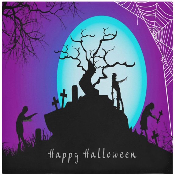 GZHJMY Zombie Halloween Satin Napkins 20x20 in,Soft Washable Cloth Dinner Napkins Square Table Napkins Decor for Party Wedding Banquet and Dinner 4PCS Decorative Washcloths