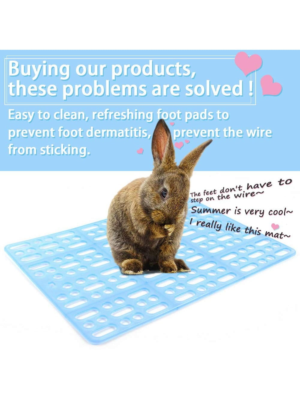 GZHOUFDXINX Chewproof Plastic Grid Mat for Rabbit Cage Antislip