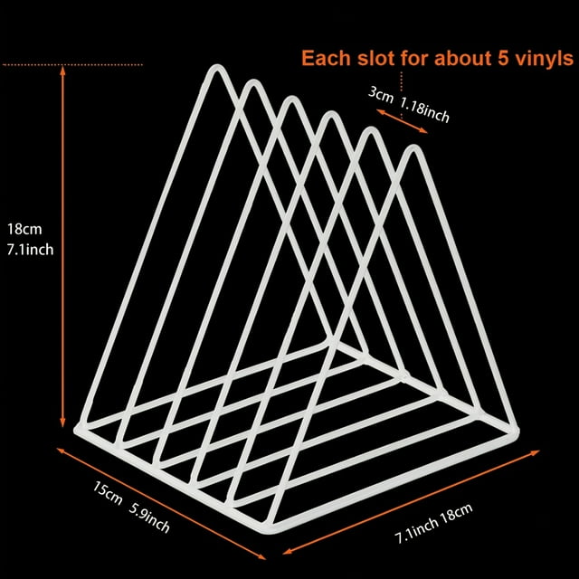 GZHOUFDXINX Metallic Triangular Vinyl Record Holder with 5Slot