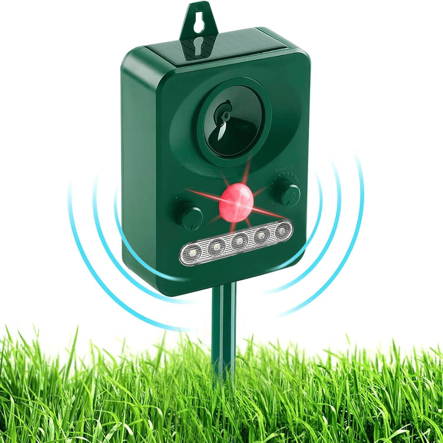 GZHOUFDXINX MotionActivated Solar Animal Repeller with Ultrasonic