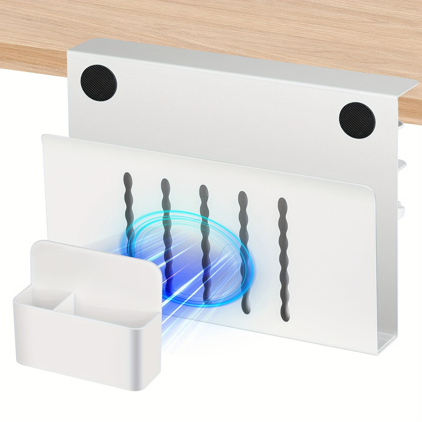 GZHOUFDXINX Sturdy Steel Desk Side Organizer with NoDrill Laptop & Pen