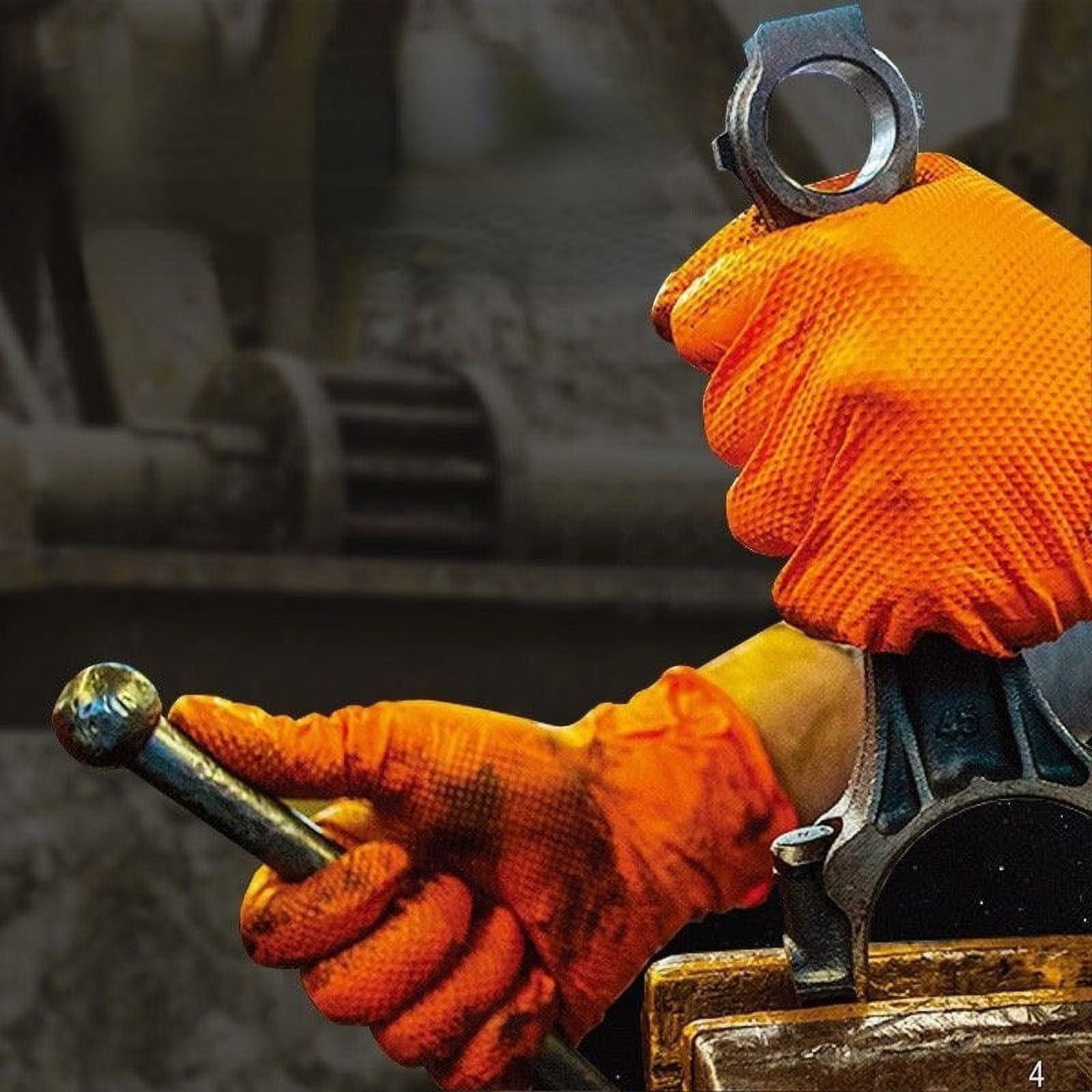 GZHOUFDXINX Thick Heavy Duty Nitrile Gloves Large Size FullyTextured