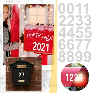 GZJCKJY 2 Inch Reflective Mailbox Numbers Stickers for Outside,Self Adhesive White Vinyl Address for House Address Sign Window Trash Bins
