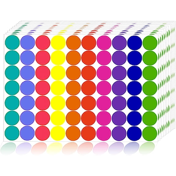 GZLOM 2800 PCS Colored Dot Stickers, Round Color Coding Labels 3/4 Inch Circle Dot Stickers, Polka Circle Labels for Office, Classroom, Paper, Crafts, Inventory, (10 Bright Colors)