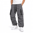 thumbnail image 1 of GZMOALH Men's Lightweight Nylon Cargo Jogger Pants, Drawstring Waist Utility Pants with Adjustable Hems, 1 of 5