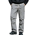 thumbnail image 1 of GZMOALH Men's Nylon Cargo Pants, Water Repellent Multi Pocket Hiking Trousers with Drawstring Waist for Outdoor Travel, 1 of 6