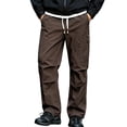 thumbnail image 1 of GZMOALH Men's Nylon Cargo Pants, Water Repellent Multi Pocket Hiking Trousers with Drawstring Waist for Outdoor Travel, 1 of 6