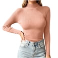 thumbnail image 1 of GZMOALH Women's Ribbed Turtleneck Sweater, Long Sleeve Slim Fit Knit Pullover Top for Fall Winter Layering, 1 of 6