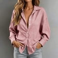 thumbnail image 1 of GZMOALH Women's Striped Button Down Long Sleeve Shirt with Back Tie and Shaped Waist, 1 of 8