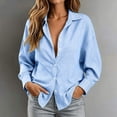 thumbnail image 1 of GZMOALH Women's Striped Button Down Long Sleeve Shirt with Back Tie and Shaped Waist, 1 of 8