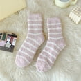 thumbnail image 1 of GZWYHT Ankle Socks,Crew Socks Autumn Winter Striped Plush Insulation Coral Velvet Home Socks Carpet Socks Sleep Socks Fuzzy Socks,Dress Socks, Red, 1 of 3