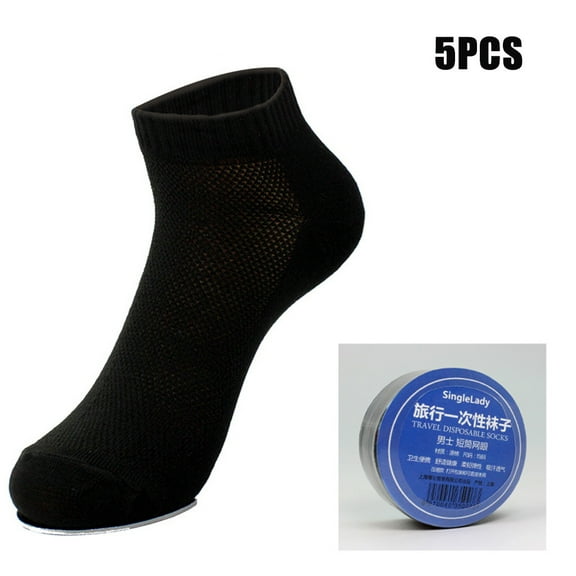 GZWYHT Ankle Socks,Crew Socks Man One Size Travel Portable Disposable Replacing Stretchy Socks 5PCS Dress Socks,Mens Socks, Black