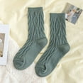 thumbnail image 1 of GZWYHT Ankle Socks,Crew Socks Women Autumn And Winter Textured Twist Warm Socks Solid Color Home Socks Dress Socks,Cute Socks,Socks for Women Green, 1 of 3