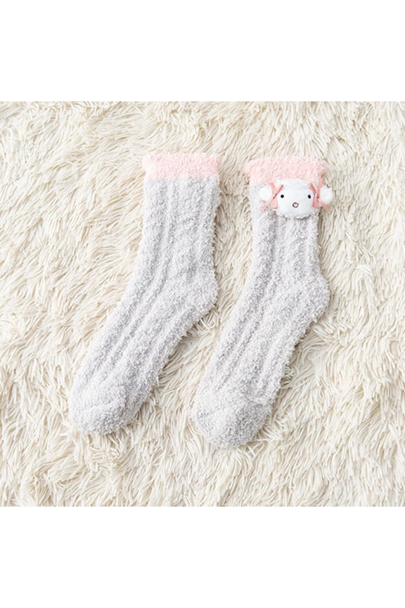 Ankle Socks,Crew Socks Women Thicken Warm Cute Sleeping Home Floor Plush Furry Socks Fuzzy Socks,Dress Socks,Cute Socks Grey