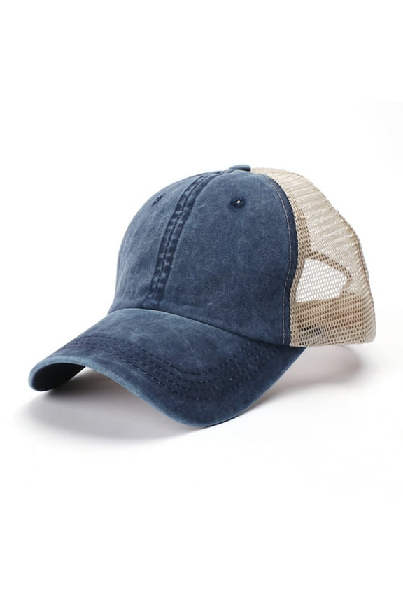 Baseball Caps,Trucker Hats Unisex Outdoor Cotton High Quality Embroidered Mesh Baseball Caps Adjustable Running Hat,Unisex Baseball Cap Navy