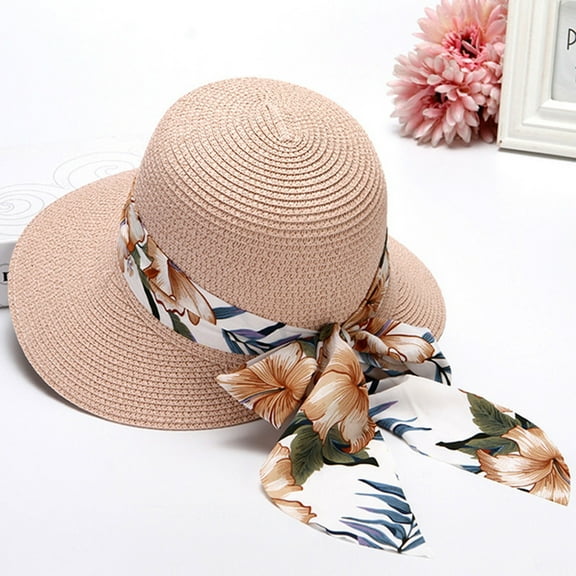 GZWYHT Beach Hats,Sun Hats Women Summer Wide Straw Hat Beach Foldable Sun Hats Floppy Roll Up Protection Sun Cap UPF 50  Caps Wide Brim Hats,Hats for Women E