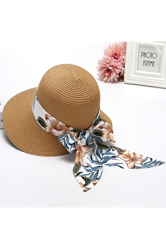 Beach Hats,Sun Hats Women Summer Wide Straw Hat Beach Foldable Sun Hats Floppy Roll Up Protection Sun Cap UPF 50+ Caps Wide Brim Hats,Hats for Women A